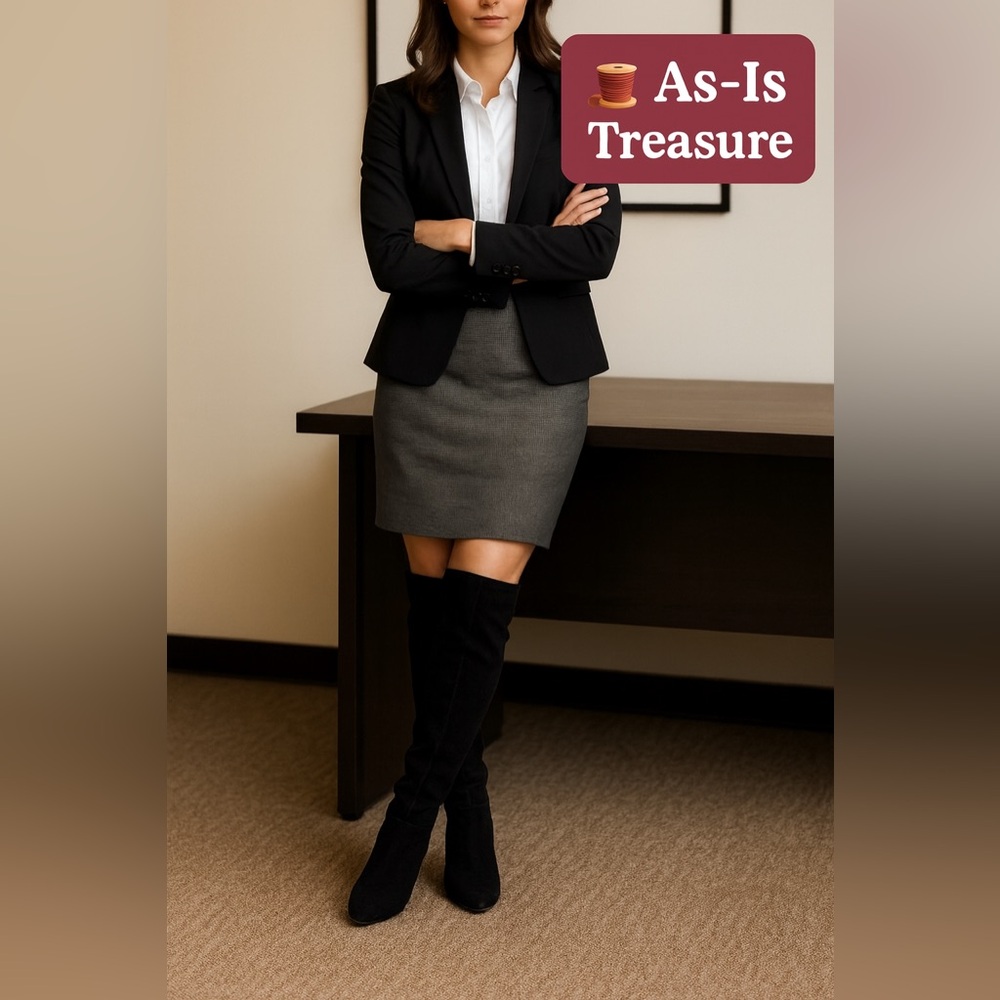 🧵LOFT Charcoal Pencil Skirt As is treasure